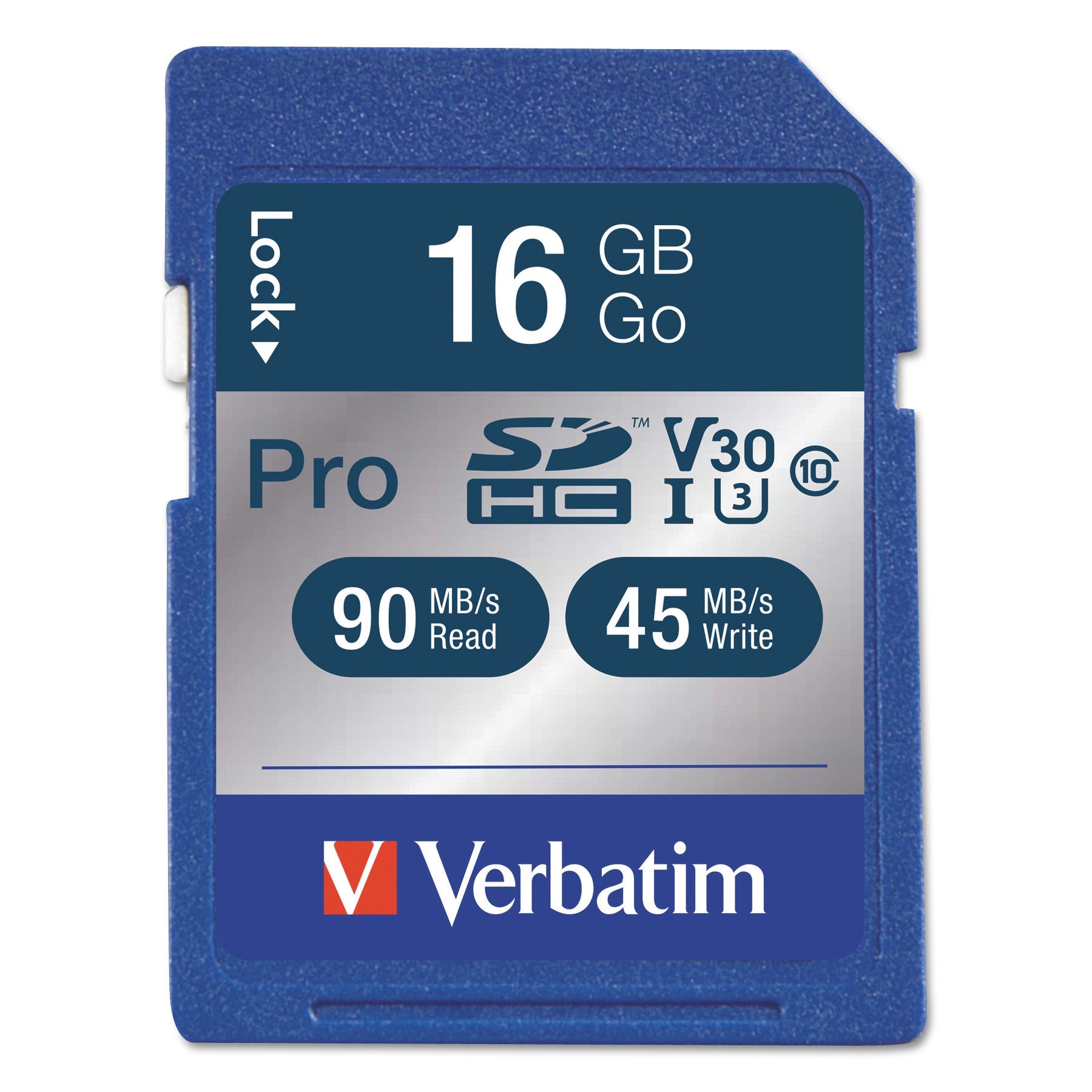 Verbatim 16GB Pro 600X SDHC Memory Card, UHS-I V30 U3 Class 10