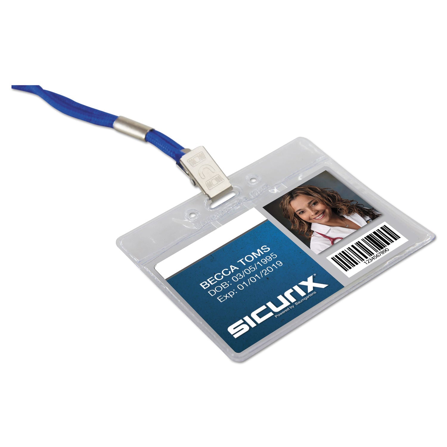 SICURIX Sicurix Vinyl Badge Holder, 4 x 3, Clear, 50/Pack