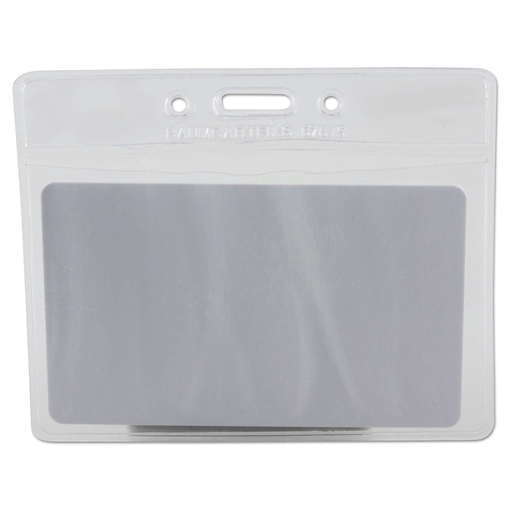 SICURIX Sicurix Vinyl Badge Holder, 4 x 3, Clear, 50/Pack