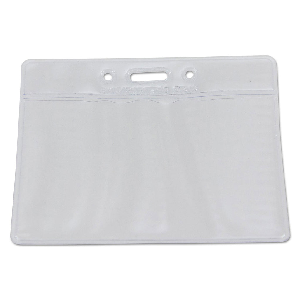 SICURIX Sicurix Vinyl Badge Holder, 4 x 3, Clear, 50/Pack