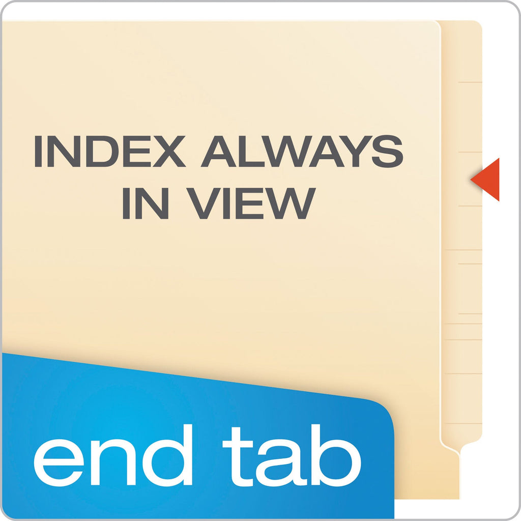 Pendaflex SmartShield End Tab Fastener Folders, 2 Fasteners, Letter Size, Manila Exterior, 50/Box