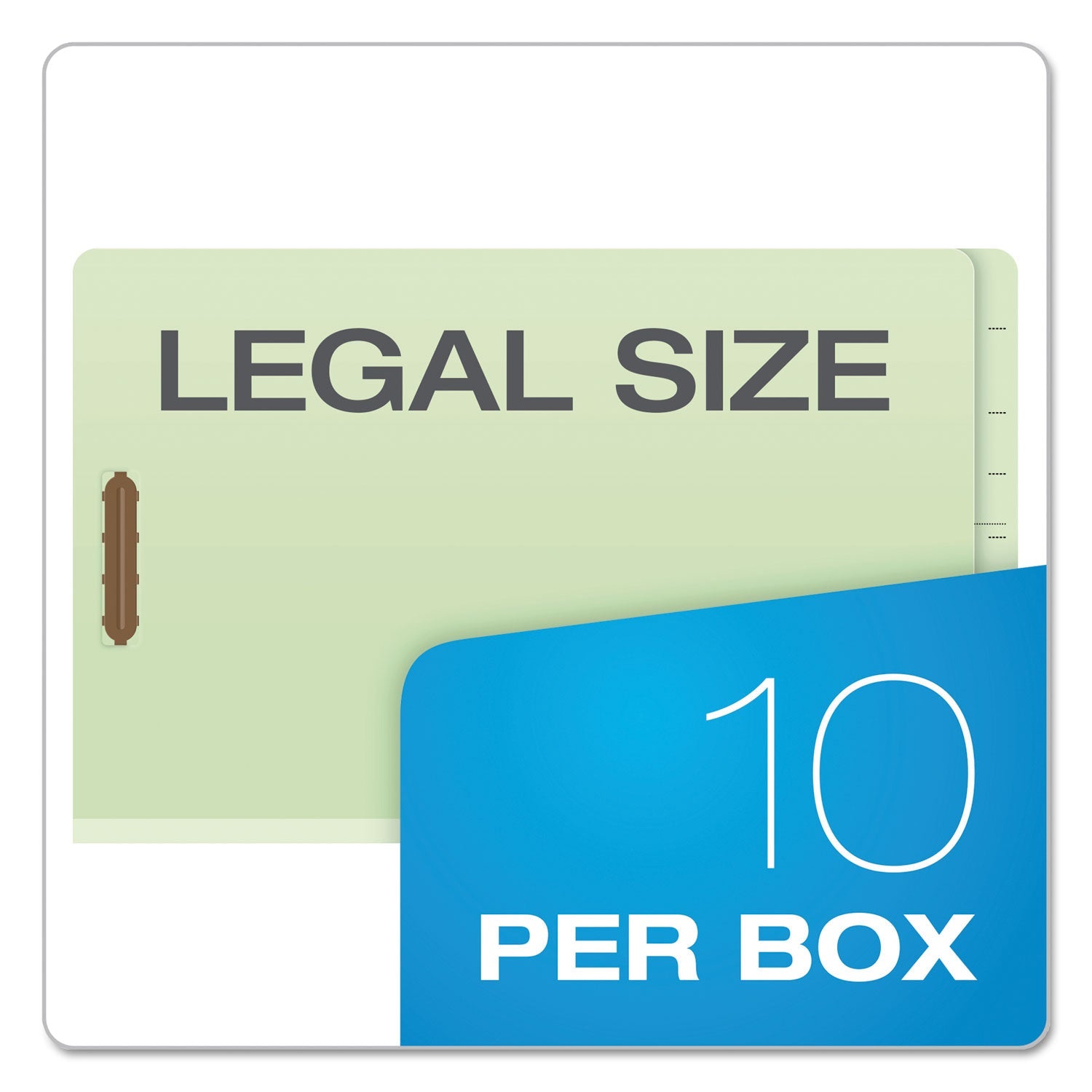Pendaflex End Tab Classification Folders, 1 Divider, Legal Size, Pale Green, 10/Box