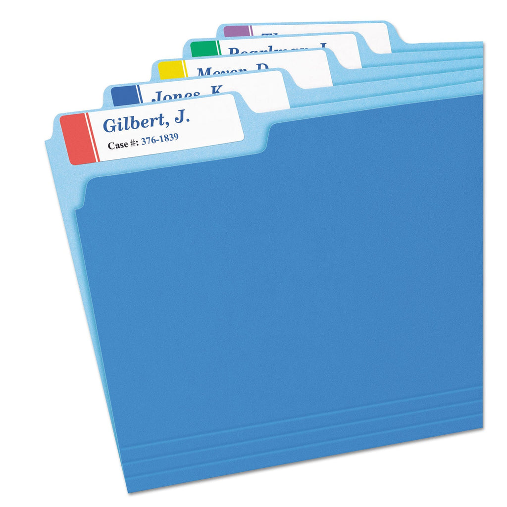 Avery Extra-Large TrueBlock File Folder Labels with Sure Feed Technology, 0.94 x 3.44, White, 18/Sheet, 25 Sheets/Pack