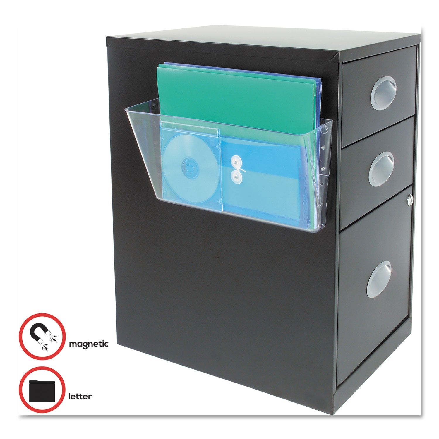 deflecto Magnetic DocuPocket Wall File, Letter Size, 13" x 4" x 7", Clear
