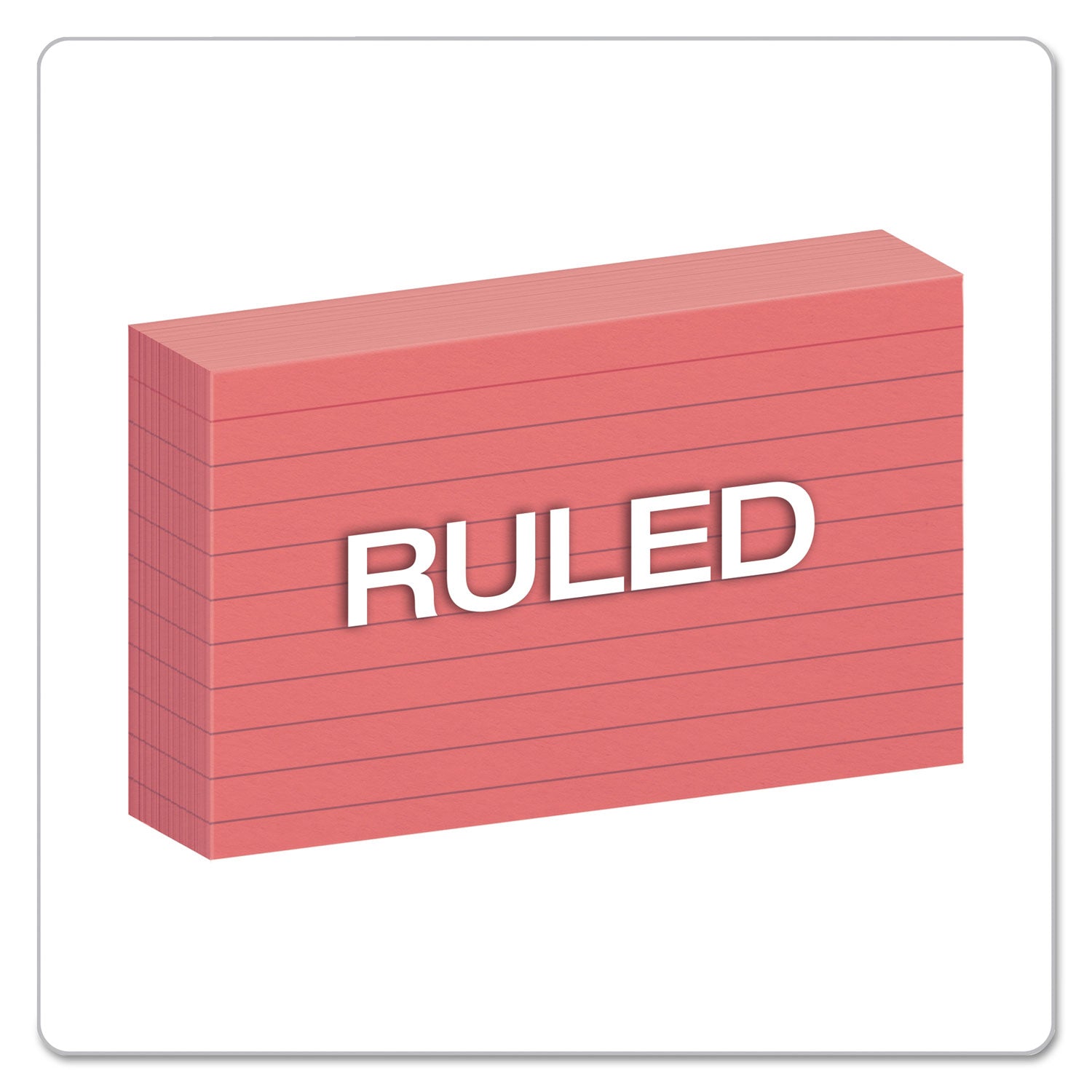Oxford Ruled Index Cards, 3 x 5, Cherry, 100/Pack