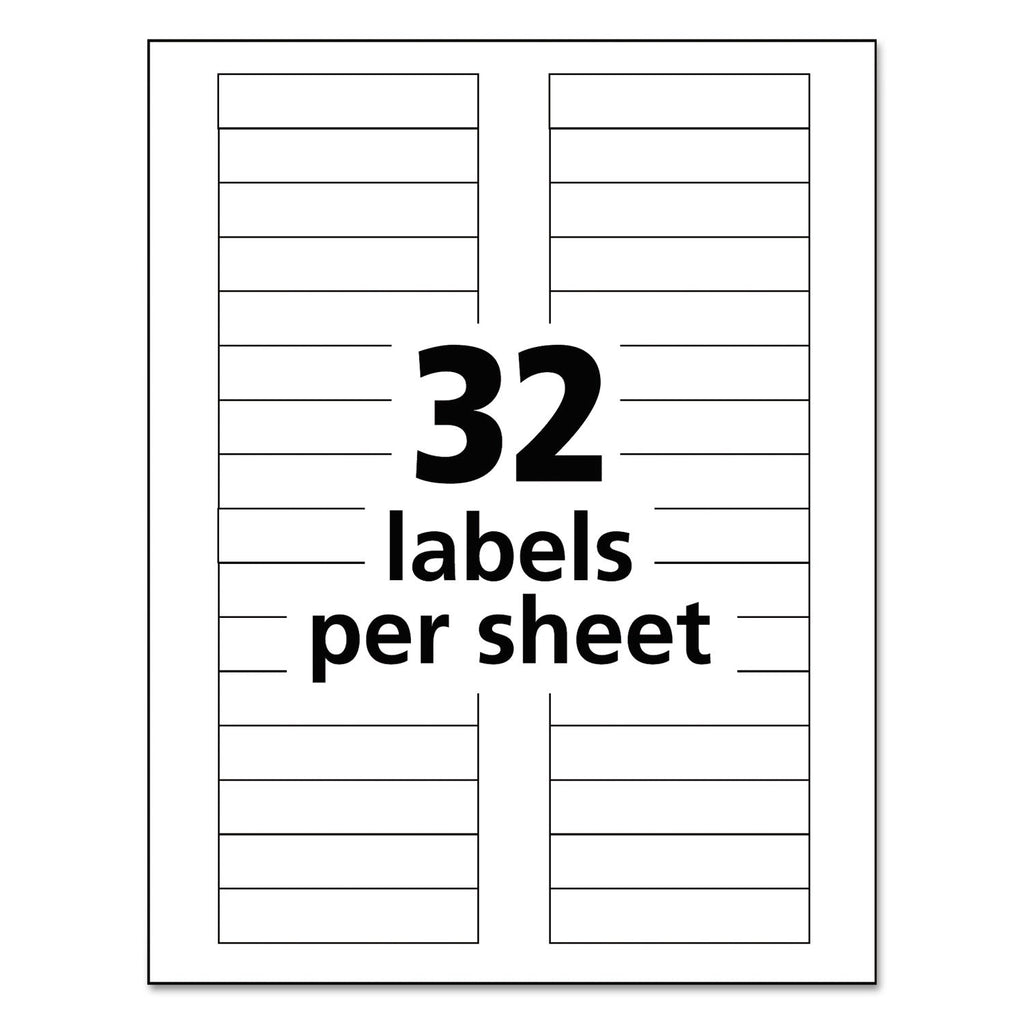 Avery Durable Permanent ID Labels with TrueBlock Technology, Laser Printers, 0.63 x 3, White, 32/Sheet, 50 Sheets/Pack