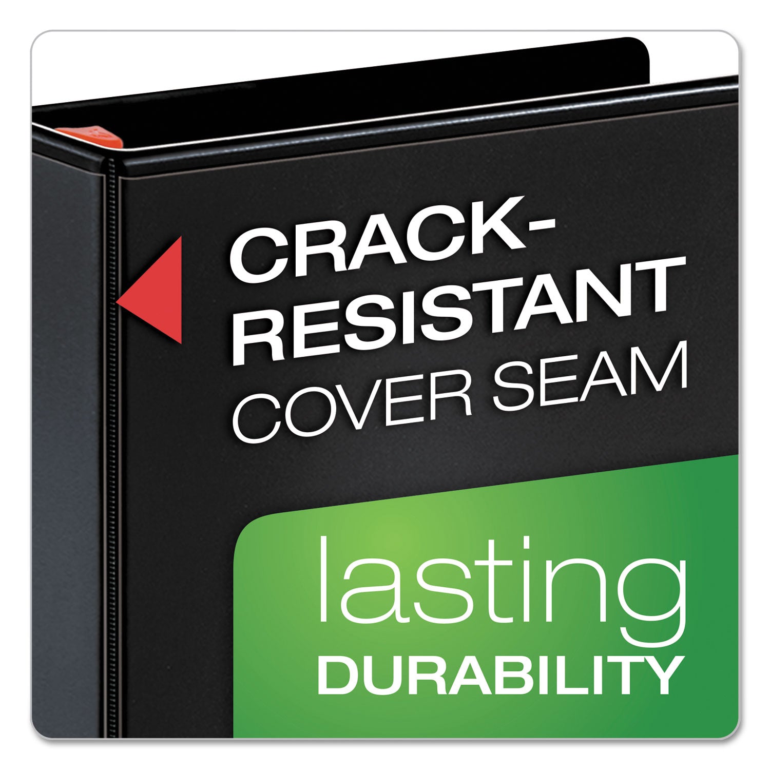 Cardinal XtraLife ClearVue Non-Stick Locking Slant-D Ring Binder, 3 Rings, 3" Capacity, 11 x 8.5, Black
