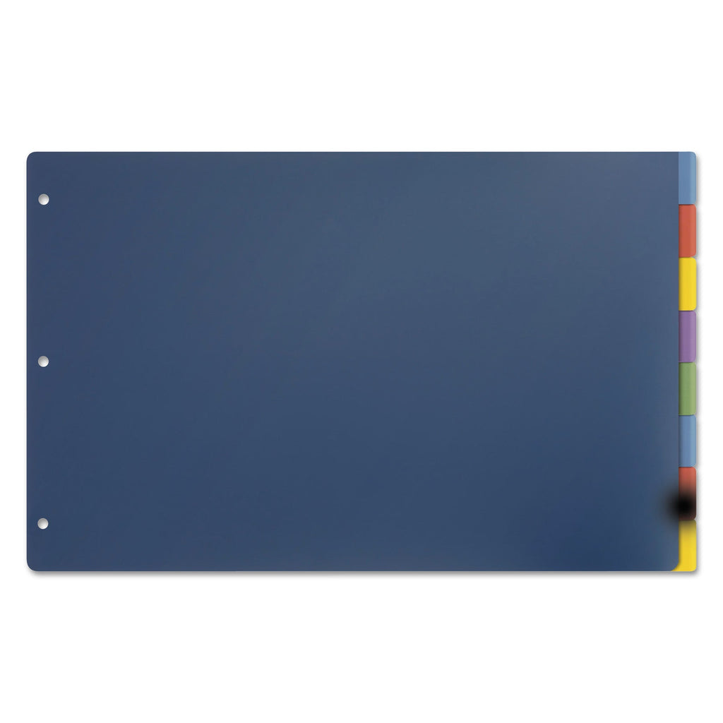 Cardinal Tabloid-Size Poly Index Divider, 8-Tab, 11 x 17, Assorted, 1 Set