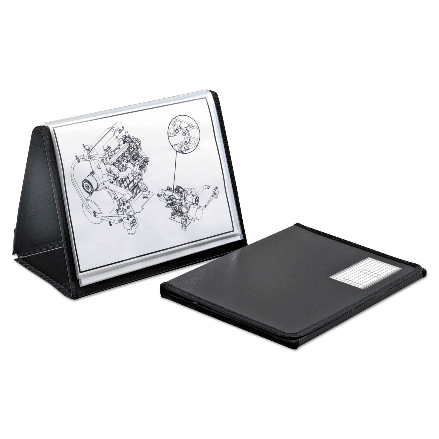 Cardinal ShowFile Horizontal Display Easel, 20 Letter-Size Sleeves, Black
