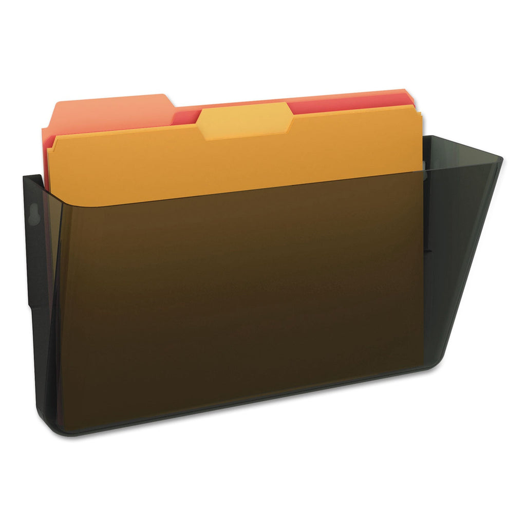deflecto DocuPocket Stackable Wall Pocket, Letter Size, 13" x 4", Smoke