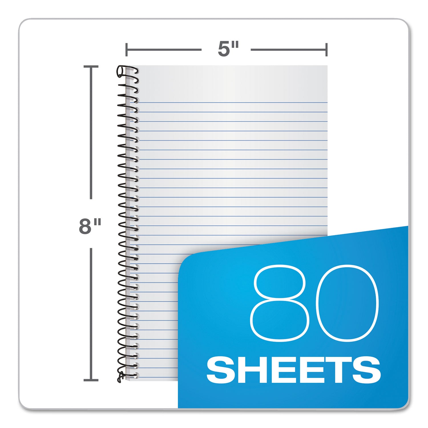 TOPS Second Nature Single Subject Wirebound Notebooks, Narrow Rule, Green Cover, 8 x 5, 80 Sheets