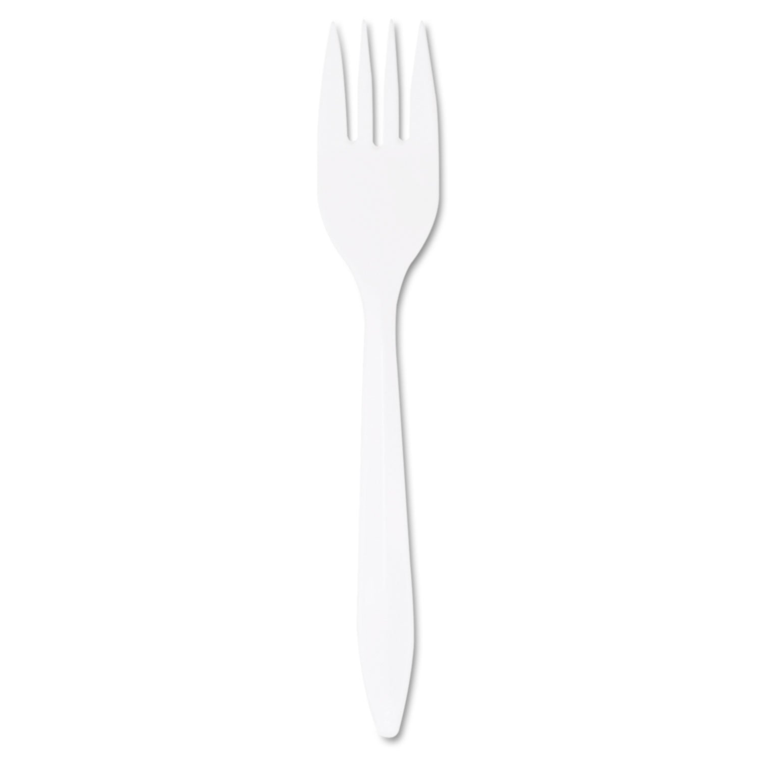 Dart Style Setter Mediumweight Plastic Forks, White, 1000/Carton