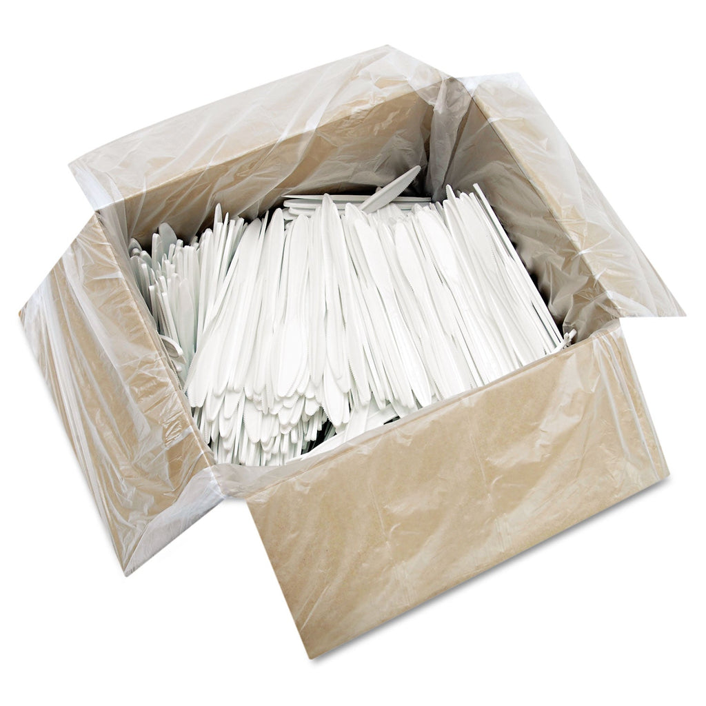 Dart Style Setter Mediumweight Plastic Knives, White, 1000/Carton