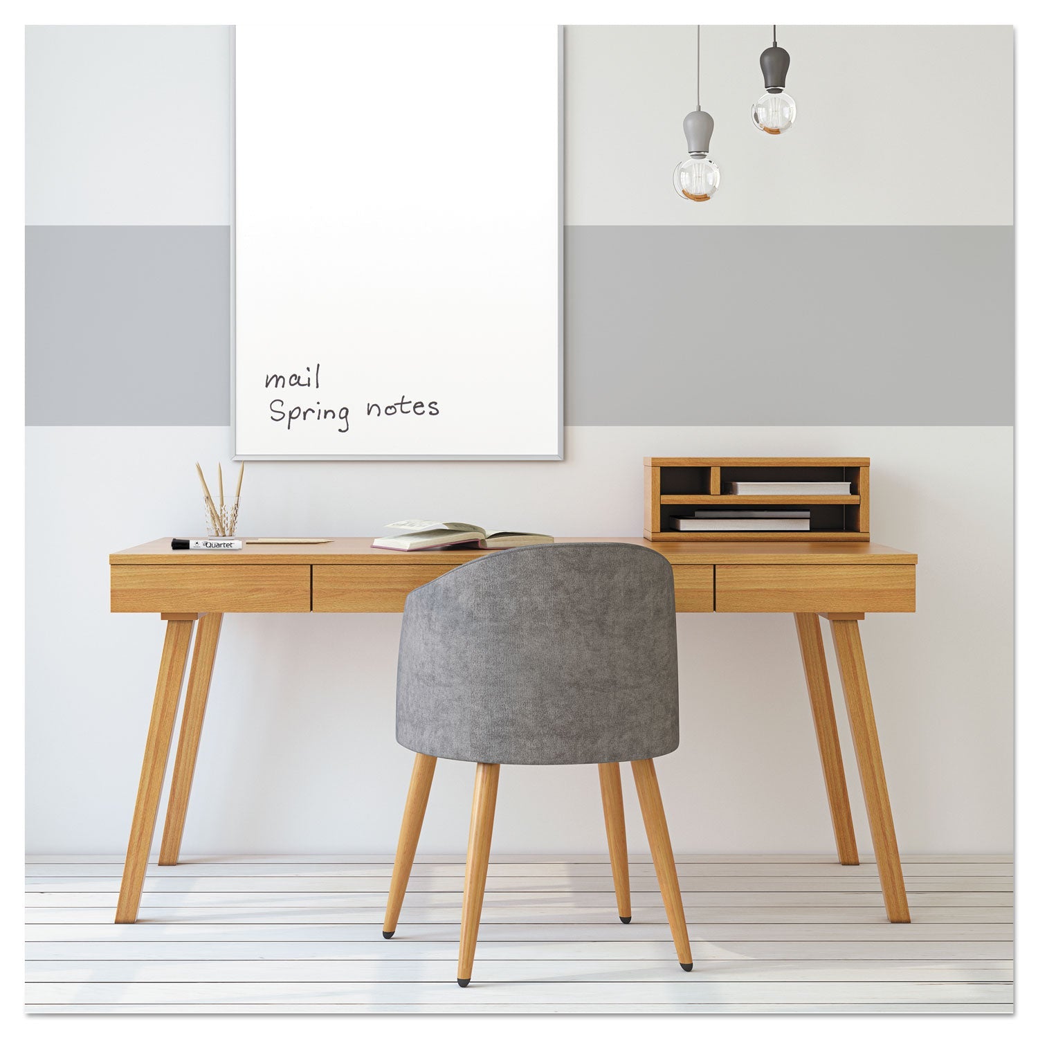 Quartet Dry Erase Board, Melamine Surface, 36 x 24, Silver Aluminum Frame
