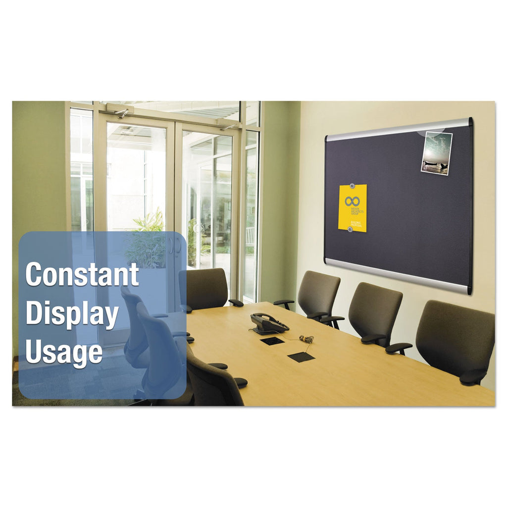 Quartet Prestige Plus Magnetic Fabric Bulletin Board, 36 x 24, Aluminum Frame