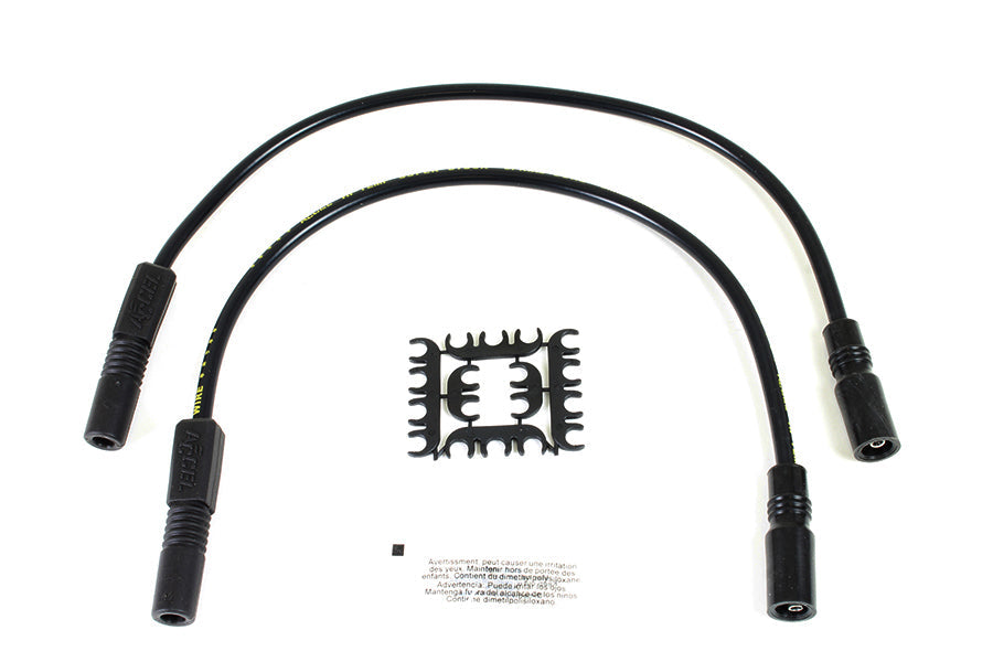 Accel 8mm S/S Spiral Core Ignition Wire Set Black