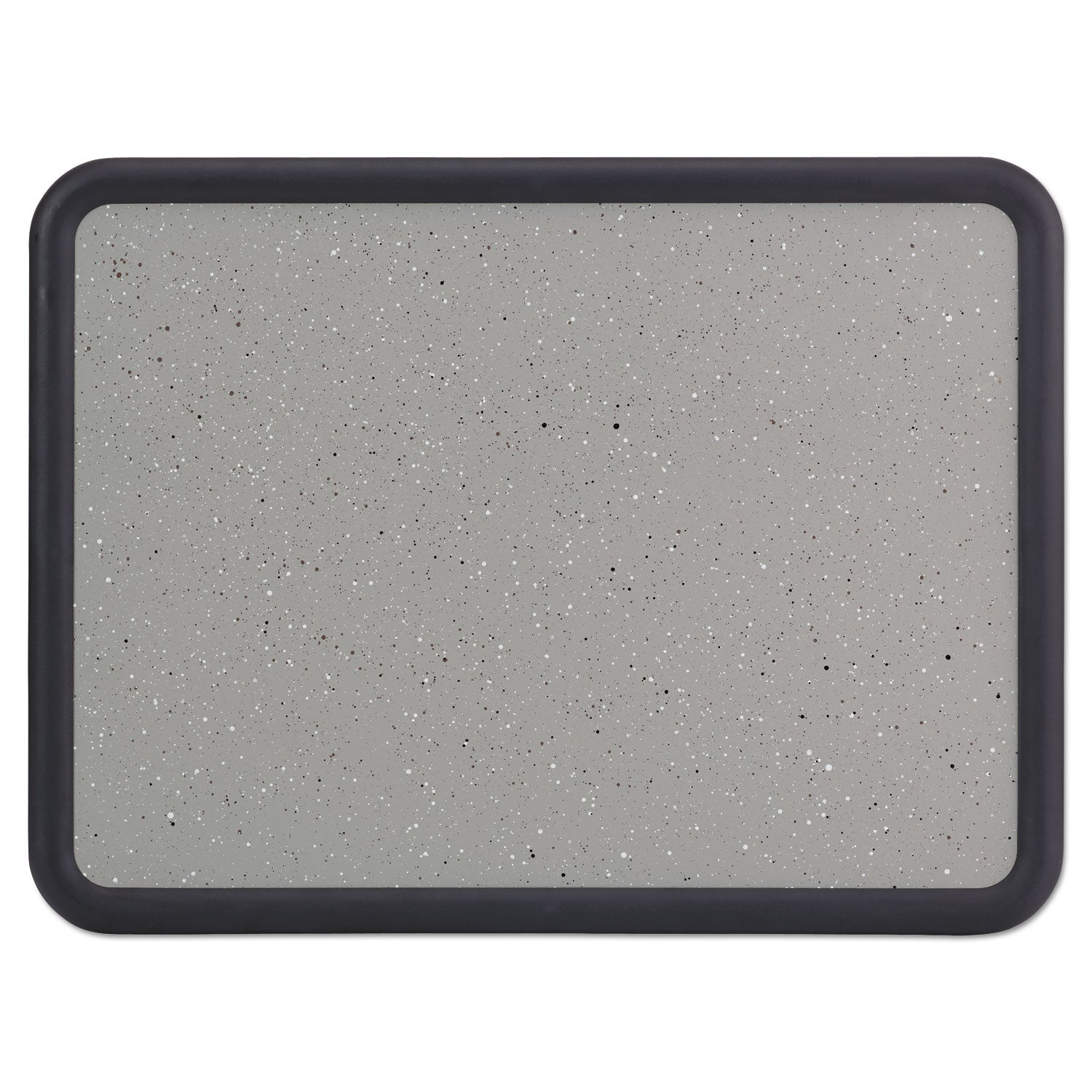 Quartet Contour Granite Gray Tack Board, 48 x 36, Black Frame