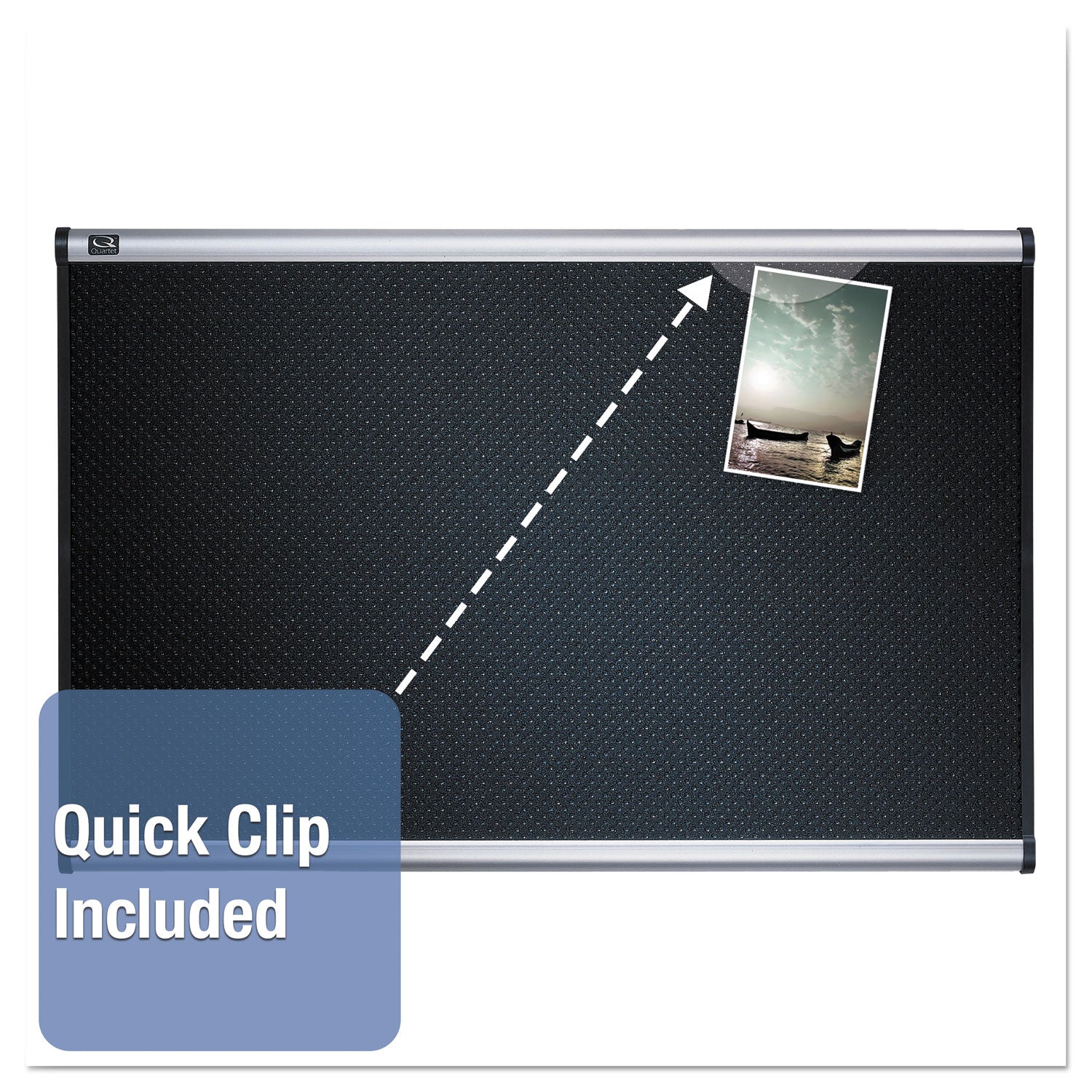 Quartet Prestige Embossed Foam Bulletin Board, 36 x 24, Black, Aluminum Frame