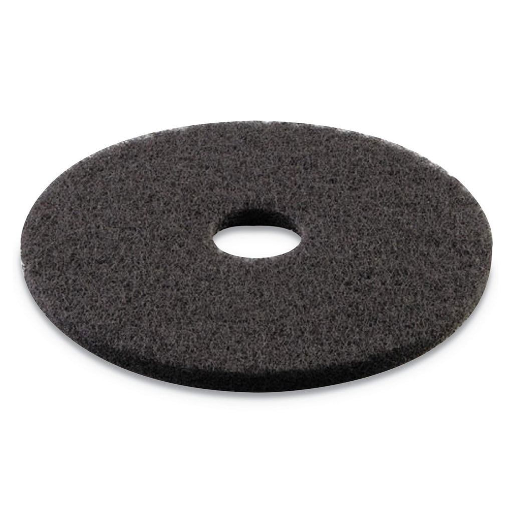 Boardwalk Stripping Floor Pads, 14" Diameter, Black, 5/Carton