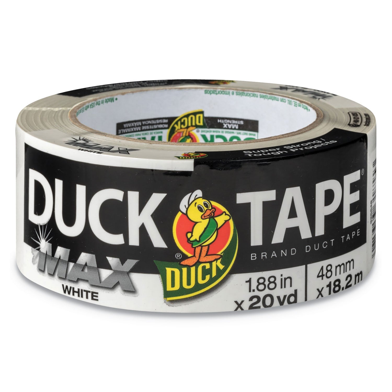 Duck MAX Duct Tape, 3" Core, 1.88" x 20 yds, White