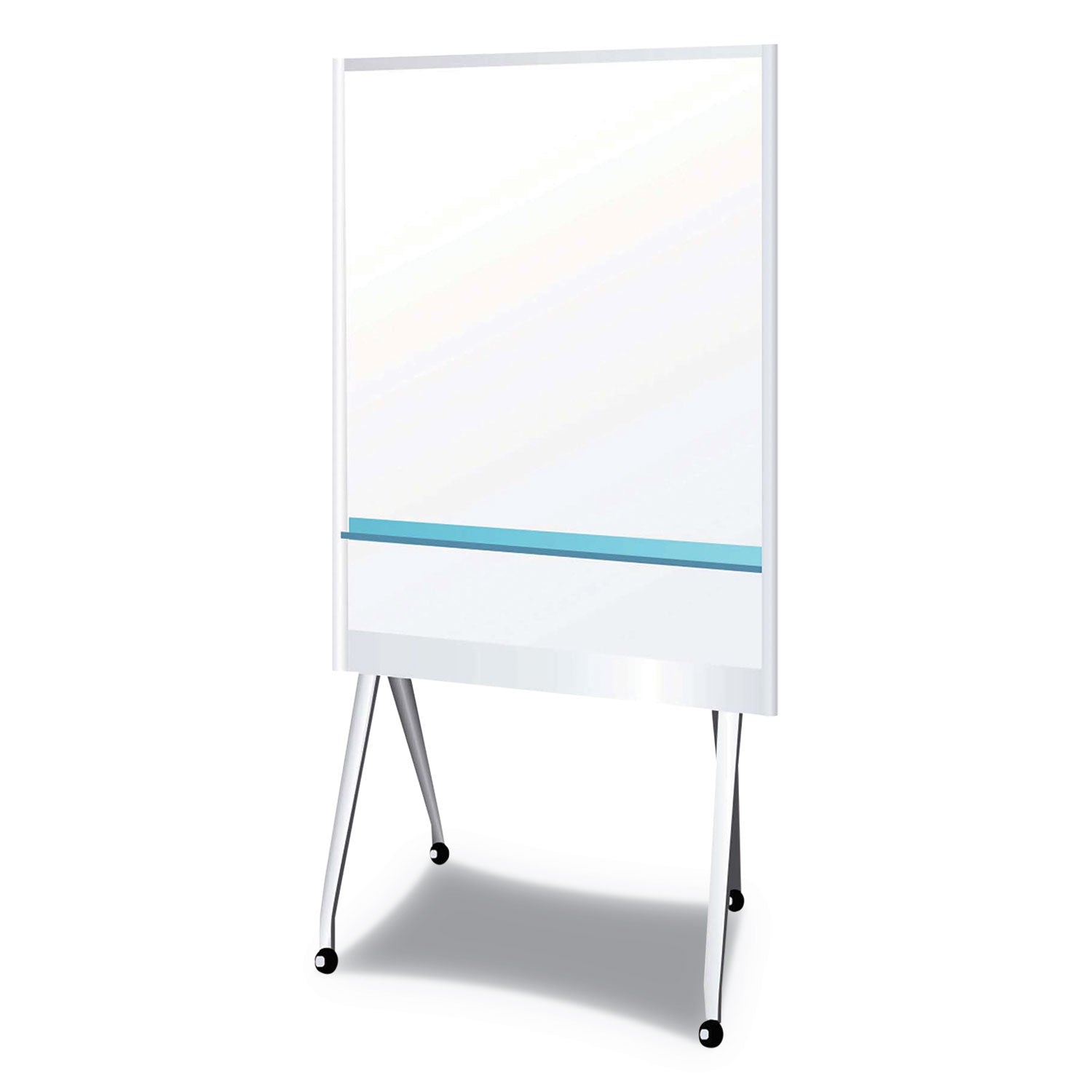 PLUS Mobile Partition Board LG, 38 3/10" x 70 4/5", White, Aluminum Frame