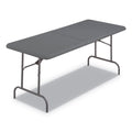 Iceberg IndestrucTable Classic Bi-Folding Table, Rectangular, 1,200 lb Capacity, 30w x 72d x 29h, Charcoal
