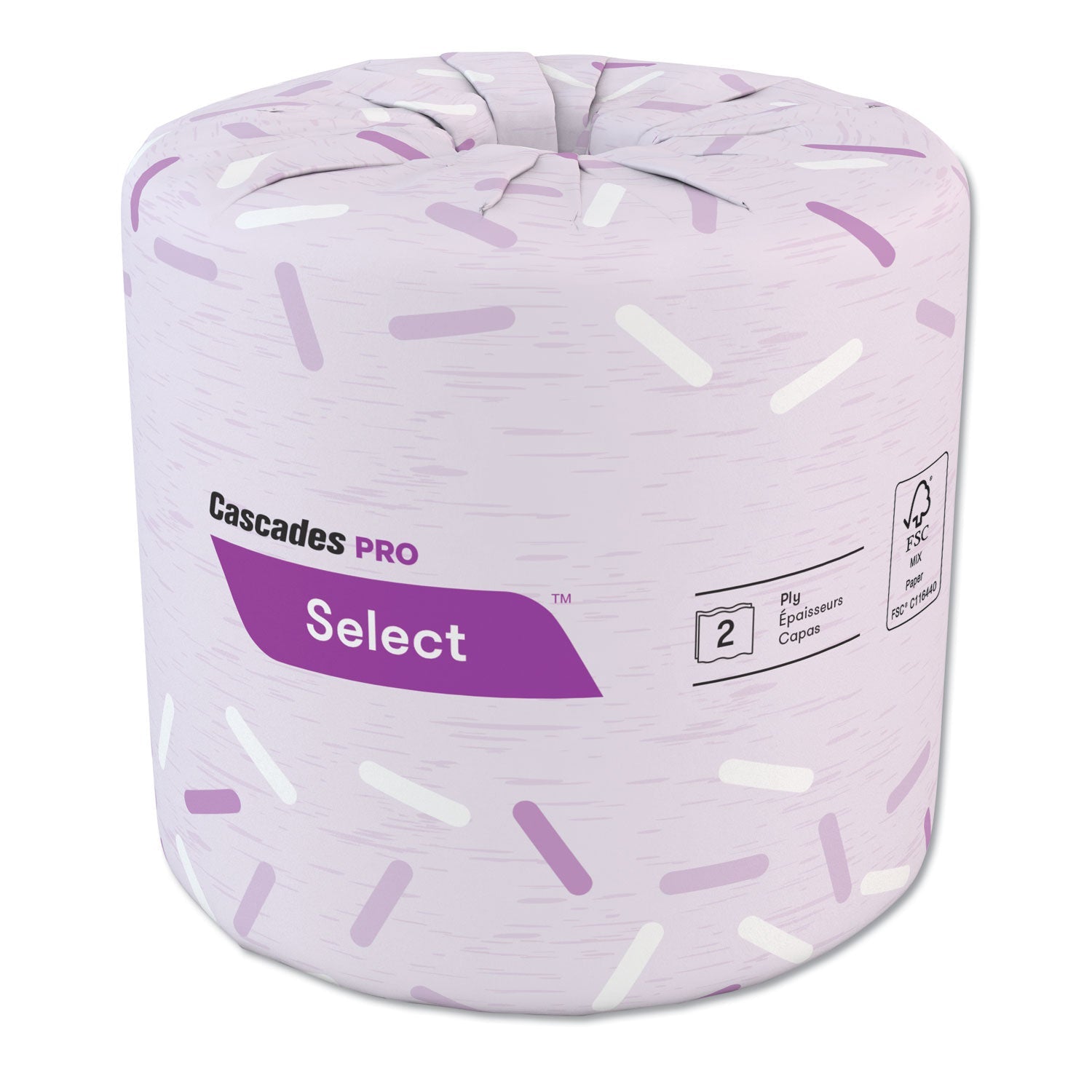 Cascades PRO Select Standard Bath Tissue, 2-Ply, White, 4 x 3, 500 Sheets/Roll, 96 Rolls/Carton