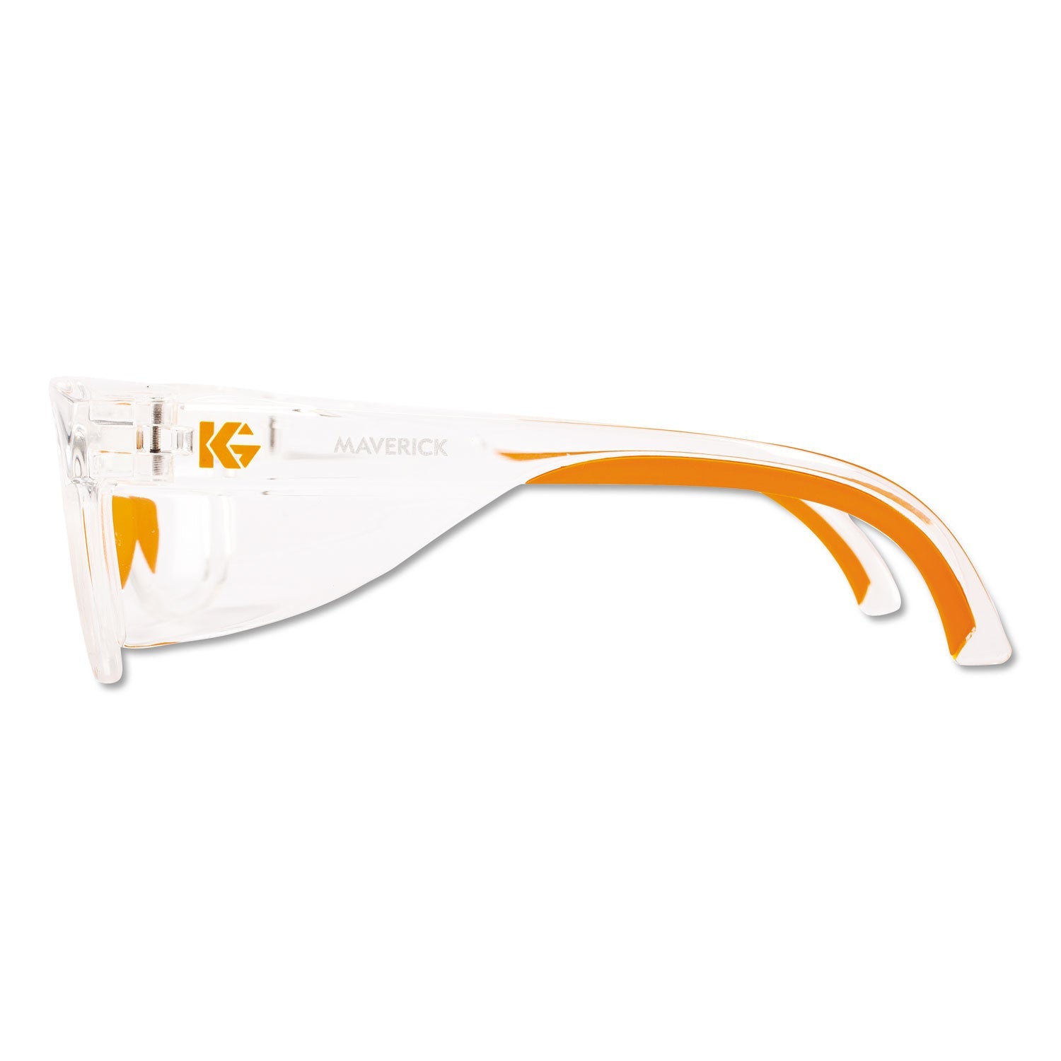 KleenGuard Maverick Safety Glasses, Clear/Orange, Polycarbonate Frame, 12/Box