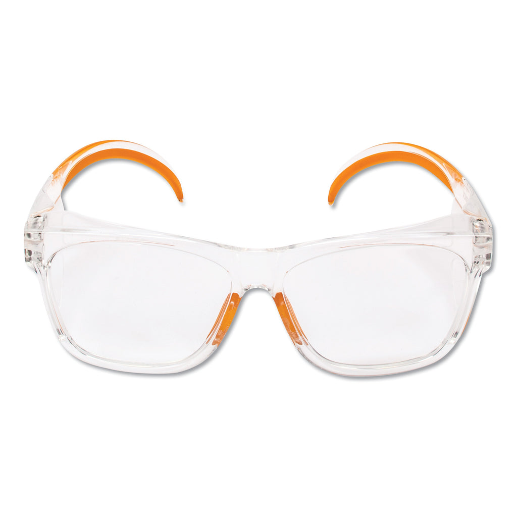 KleenGuard Maverick Safety Glasses, Clear/Orange, Polycarbonate Frame, 12/Box