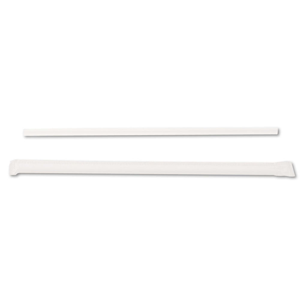 Dixie Jumbo Straws, 7.75", Plastic, Translucent, 500/Box, 4 Boxes/Carton