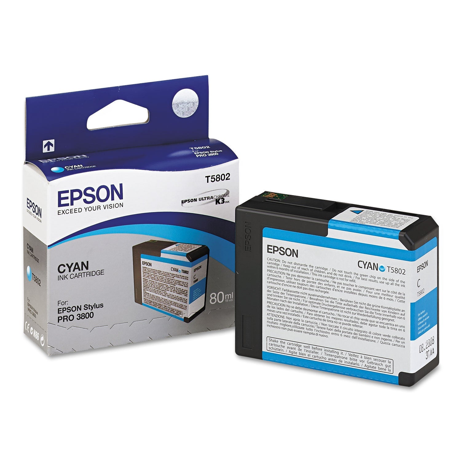 Epson T580200 UltraChrome K3 Ink, Cyan