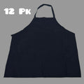 Chef Apron (12 Pack) 3 Pockets Tubular Tie 100% Polyester Sz OSFM Black