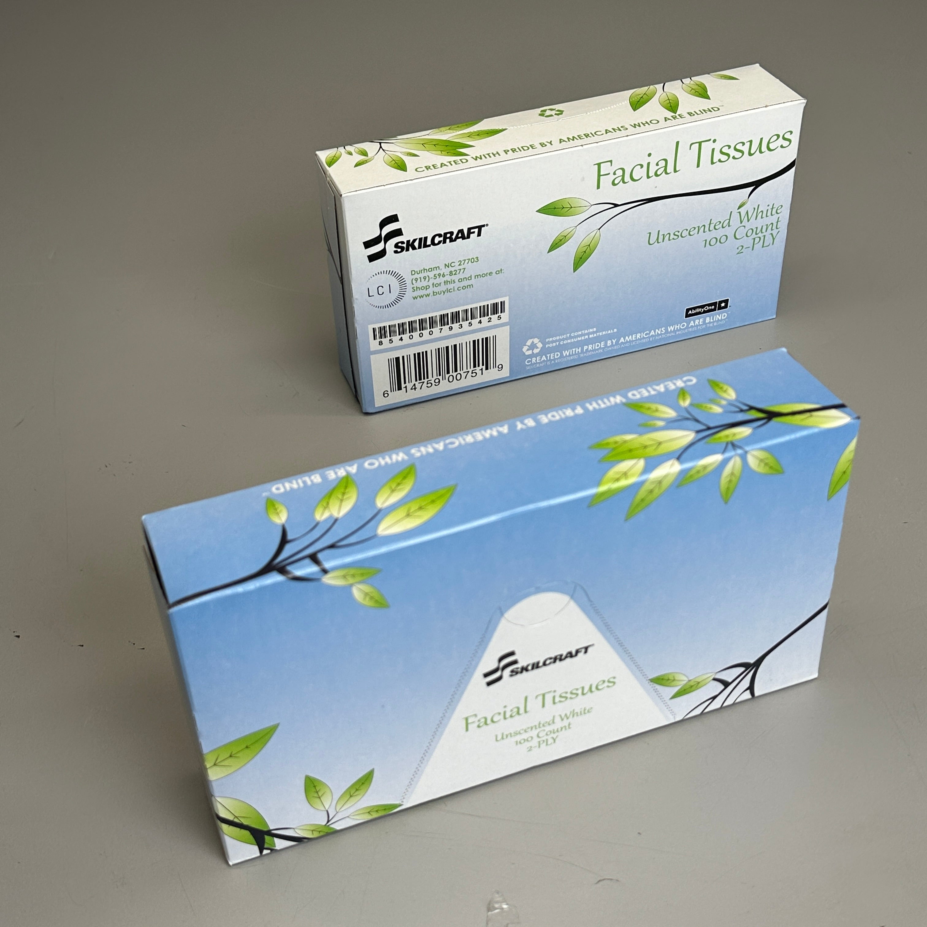 SKILCRAFT Unscented White 100 Count 2 Ply Facial Tissues (3 PACK)