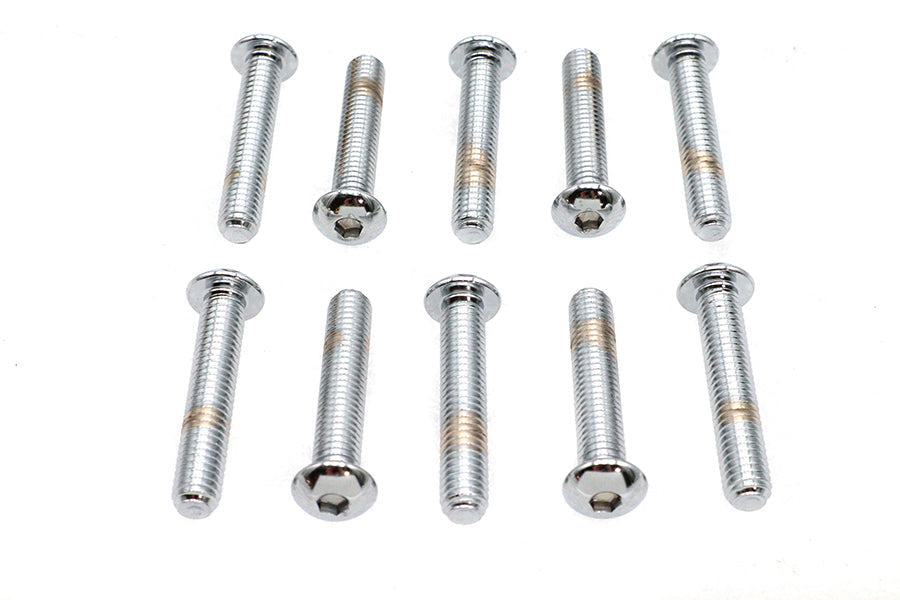 Allen Button Head Screws Chrome 3/8 inch-16 X 2 inch