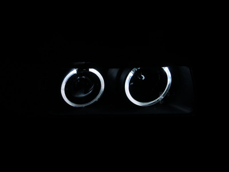 Anzo 1992-1998 BMW 3 Series E36 Projector Headlights w/ Halo Black G2 1 pc