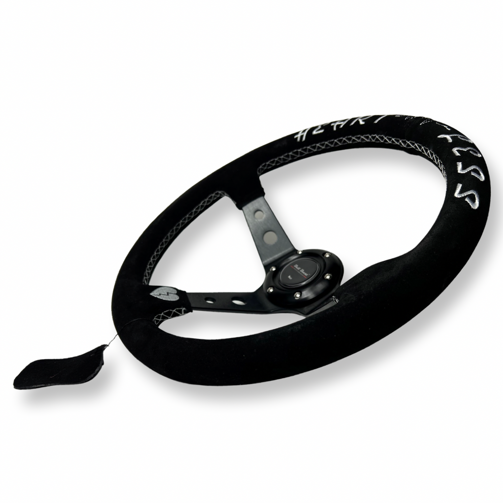 Infiniti G35 G37 Suede 3"Deep Dish Steering Wheel + Quick Release Short Hub Adapter