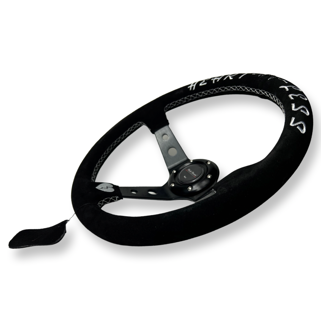 Short Hub Adapter + Suede Steering Wheel For 02-06 Mini Cooper