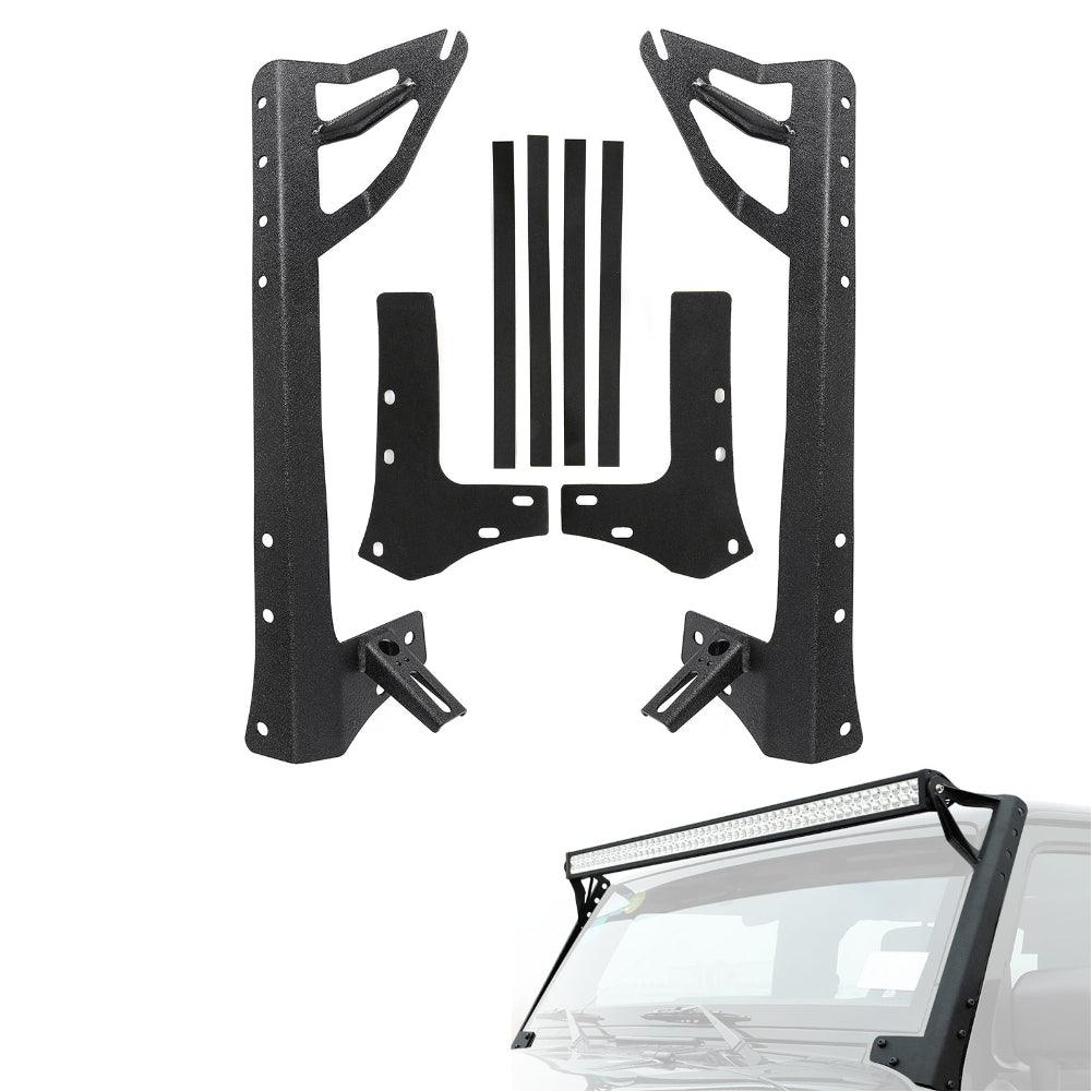 52" Straight Light Bar 2 IN 1 Design Windshield Mounting Brackets for 2007-2017 Wrangler JK