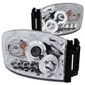 Anzo 2006-2008 Dodge Ram 1500 Projector Headlights w/ Halo Chrome (CCFL)
