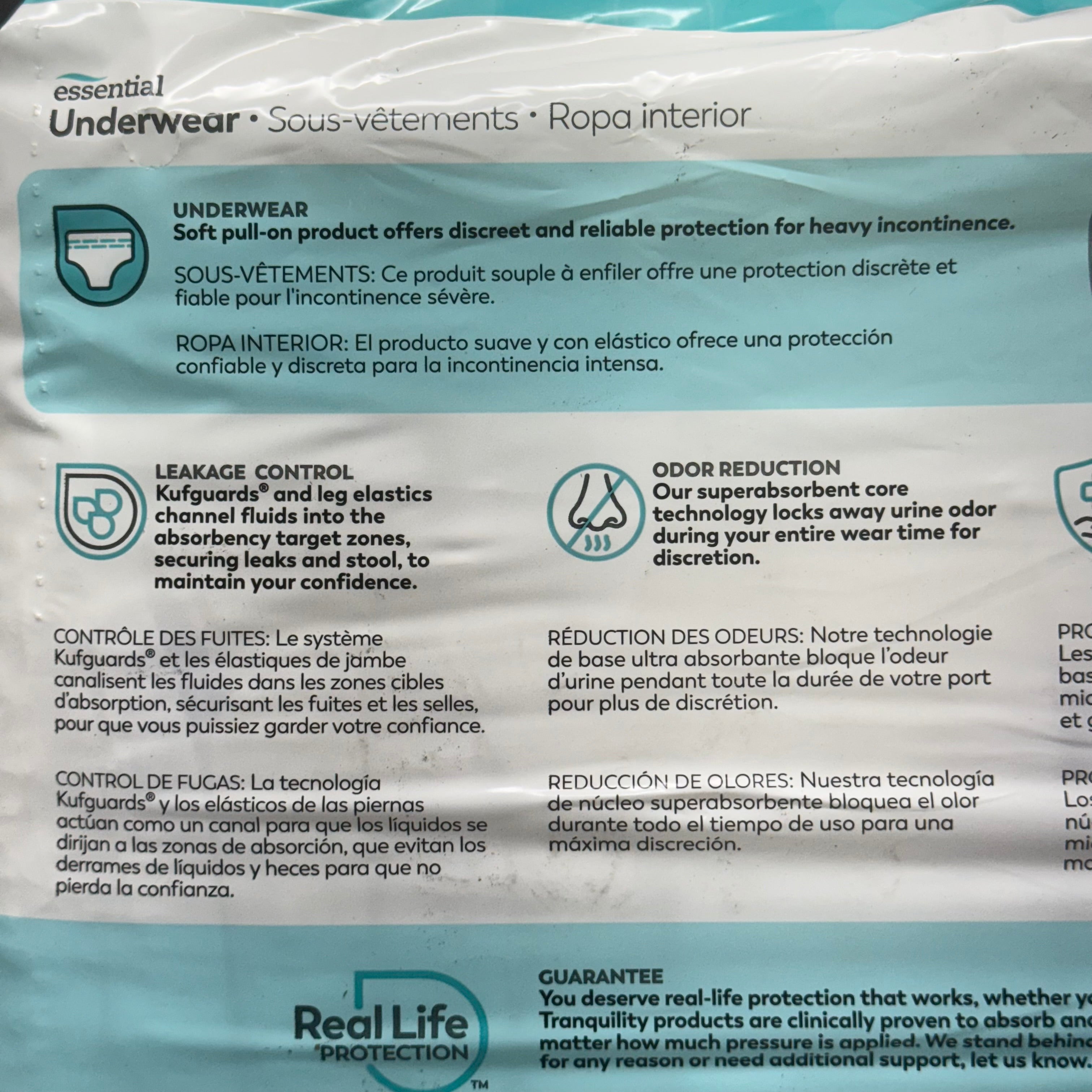TRANQUILITY Essential Underwear Diapers (2 Pack of 12 Pcs) Sz 2XL