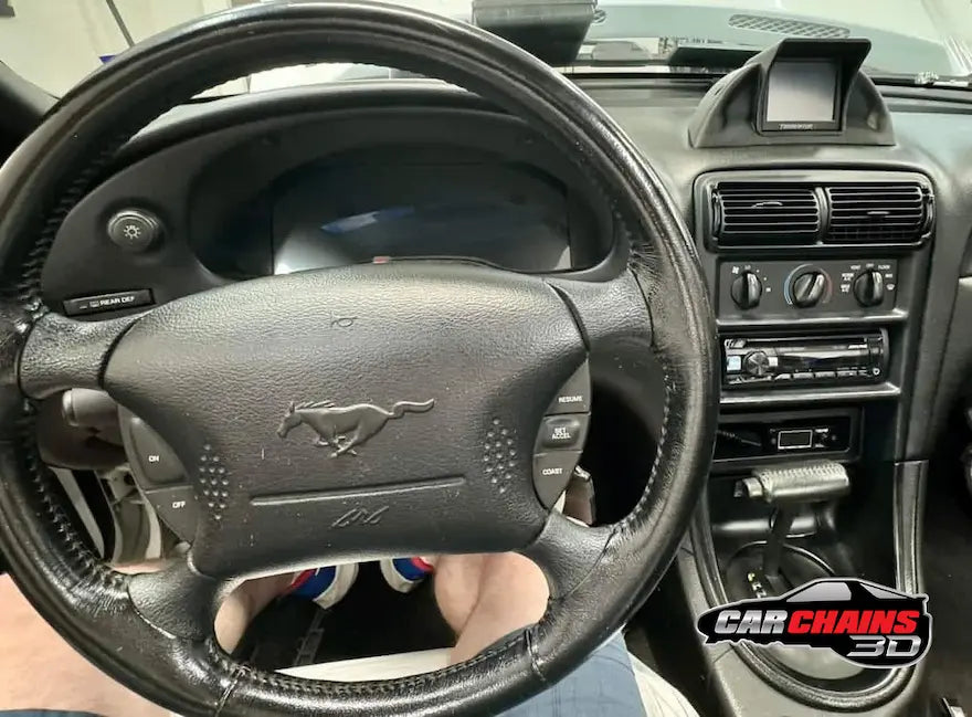 3D Printed Holley EFI 3.5 Inch Terminator X / Sniper Screen Clock Mount for 1994-2004 Ford Mustang New Edge/SN95 - CarChains3d