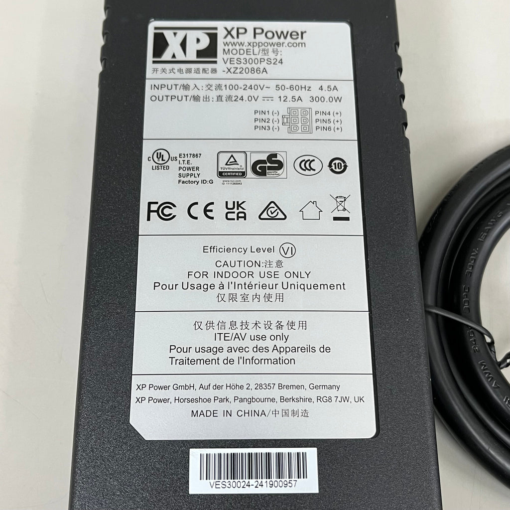 XP POWER Power Adaptor 100-240V Input 50-60H 24.0V Output 4.5A Black VES300PS24