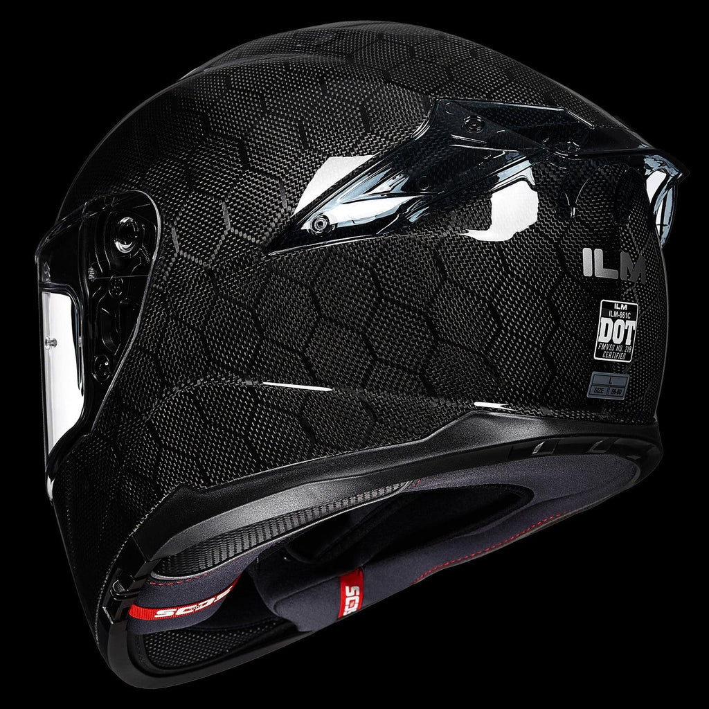 ILM Full Face Motorcycle Carbon Fiber Helmet Model 861C