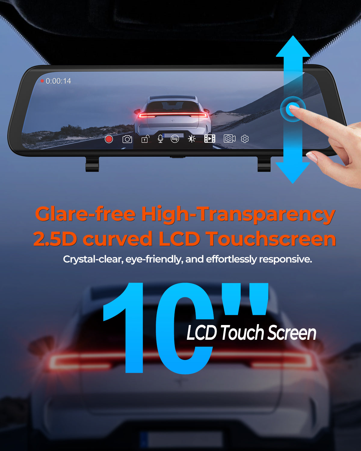XR10 Pro 4K Front & 2.5K Rear,10" IPS Touchscreen,Wi-Fi