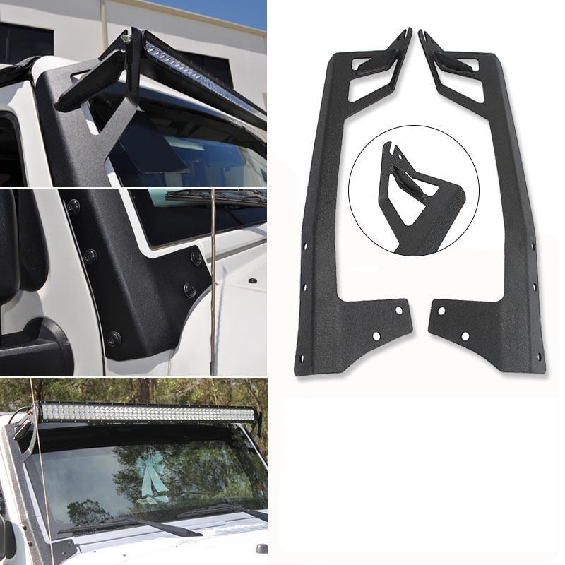 52" Straight Light Bar Windshield Mounting Brackets for 2007-2017 Wrangler JK