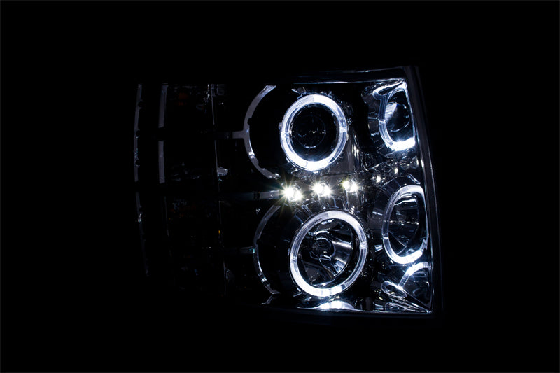 Anzo 2007-2013 Chevrolet Silverado 1500 Projector Headlights w/ Halo Chrome