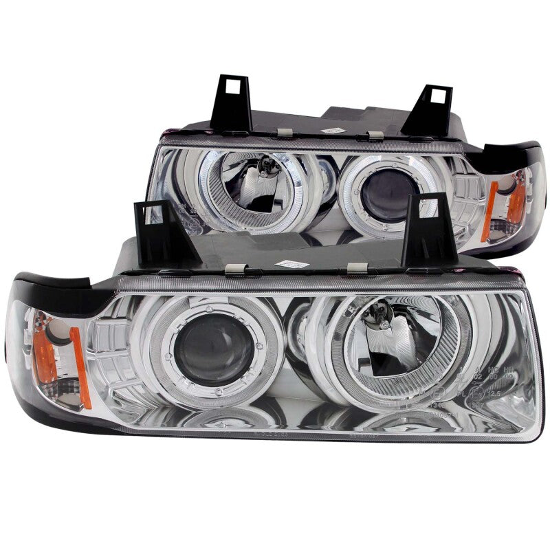 Anzo 1992-1998 BMW 3 Series E36 Projector Headlights w/ Halo Chrome G2 1 pc