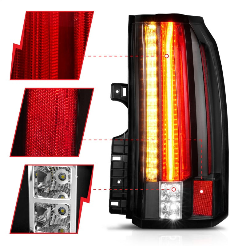 Anzo GMC Yukon / XL / Denali 15-18 L.E.D Tail Lights Black