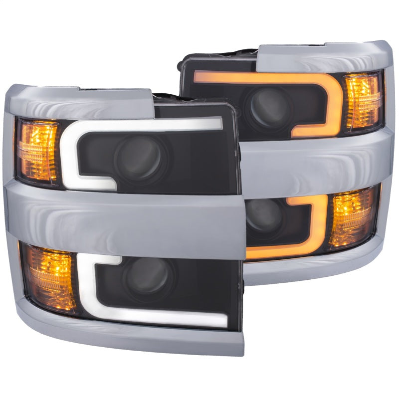 Anzo Projector Headlights 15-17 Chevrolet Silverado 2500HD / 3500HD Black w