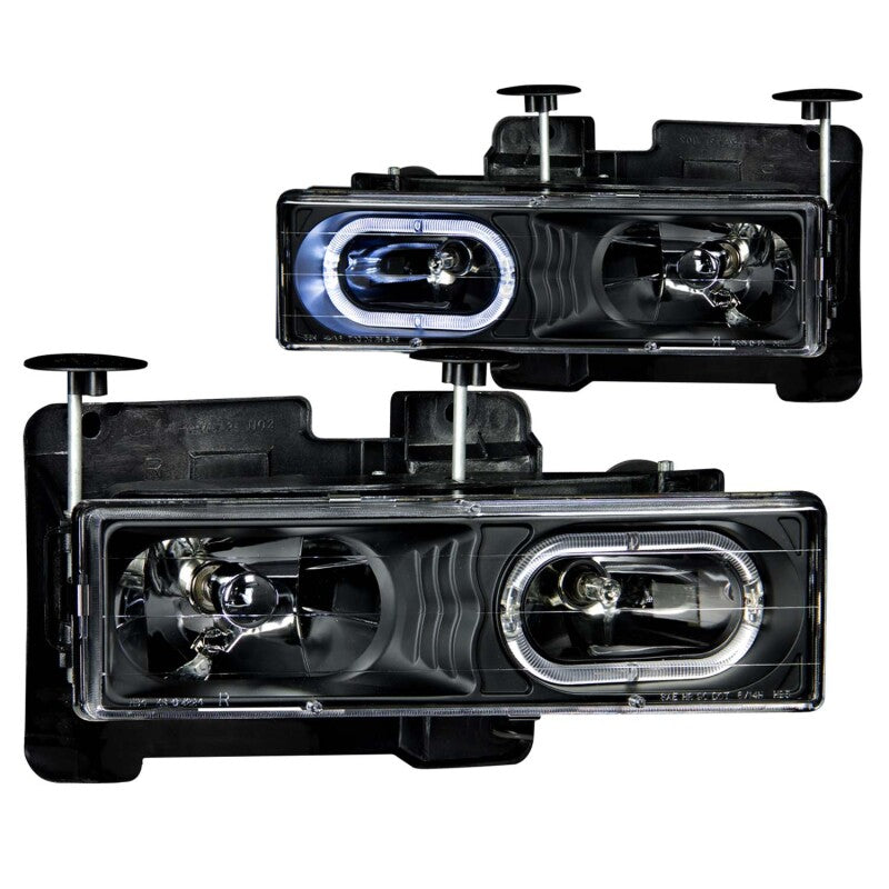 Anzo Black Crystal Halo Headlights 1992-1999 Chevy Suburban